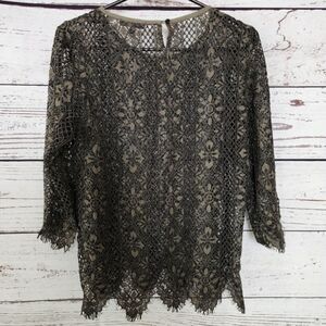Valerie Khalfon Paris Green Sheer Lace Shirt EU 42